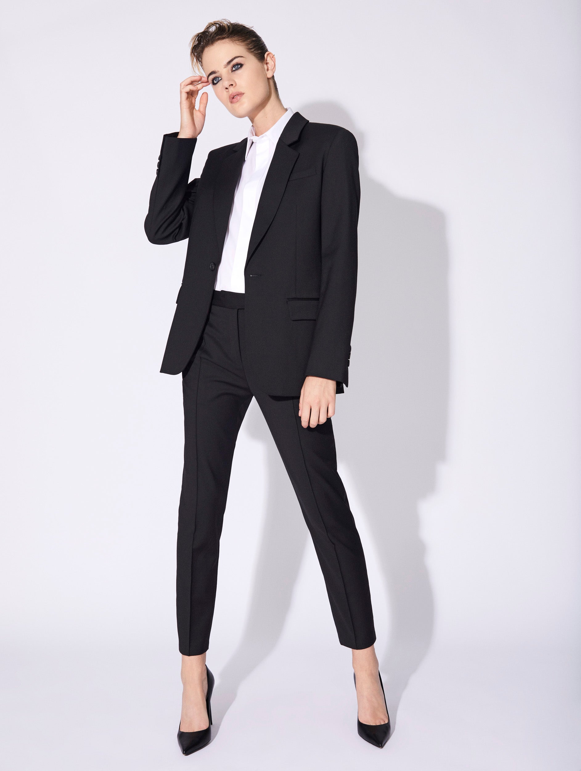 Women Ready-to-Wear | Black stretch wool gabardine suit jacket