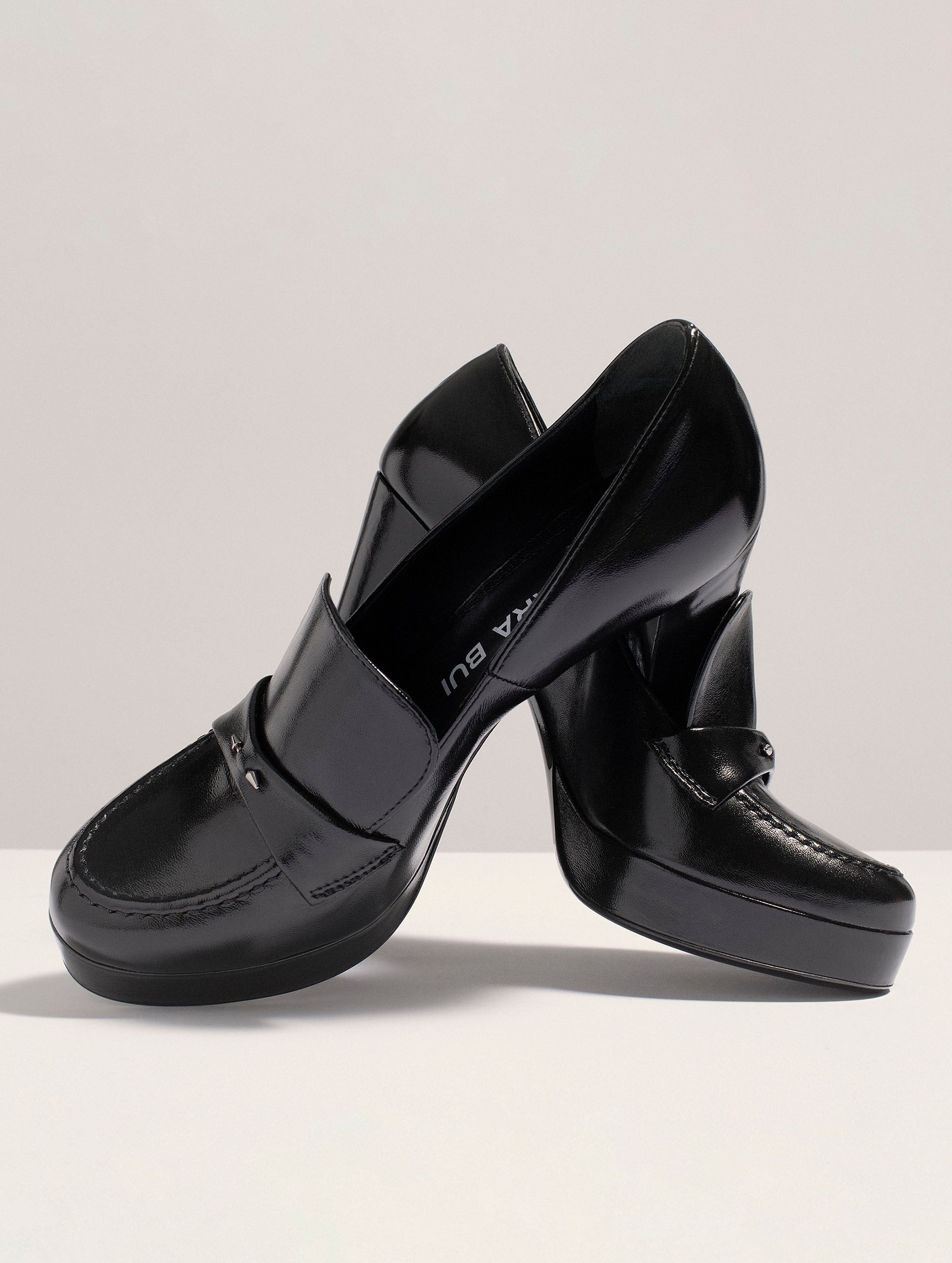 Women Shoes Heeled loafers in black patent leather Barbara Bui Official Online Store