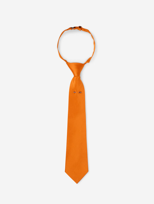 Orange silk satin tie