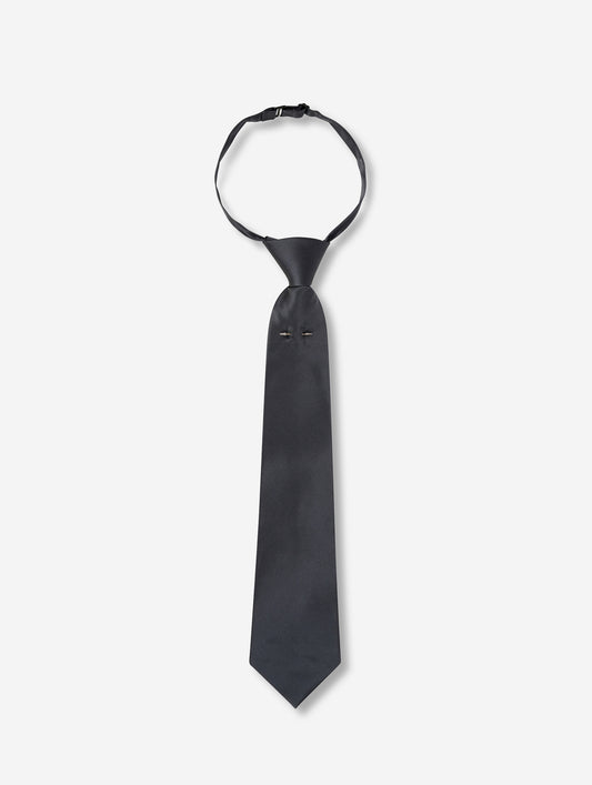Grey silk satin tie