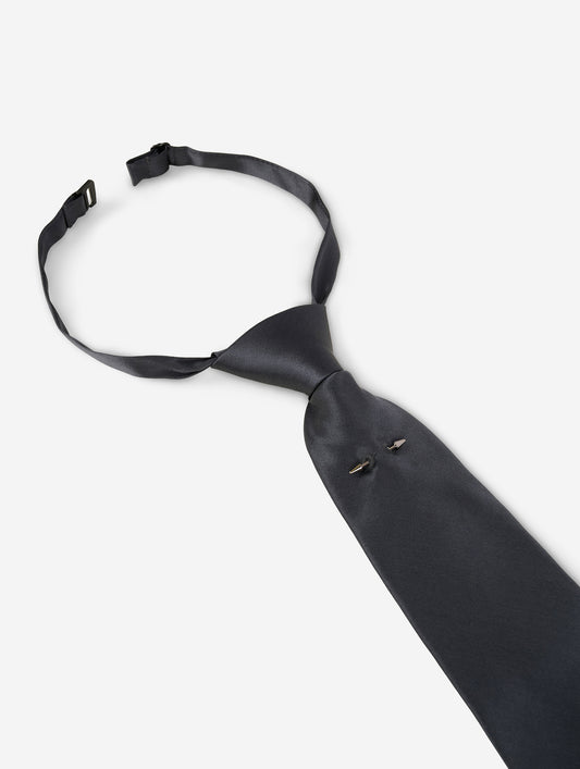 Grey silk satin tie