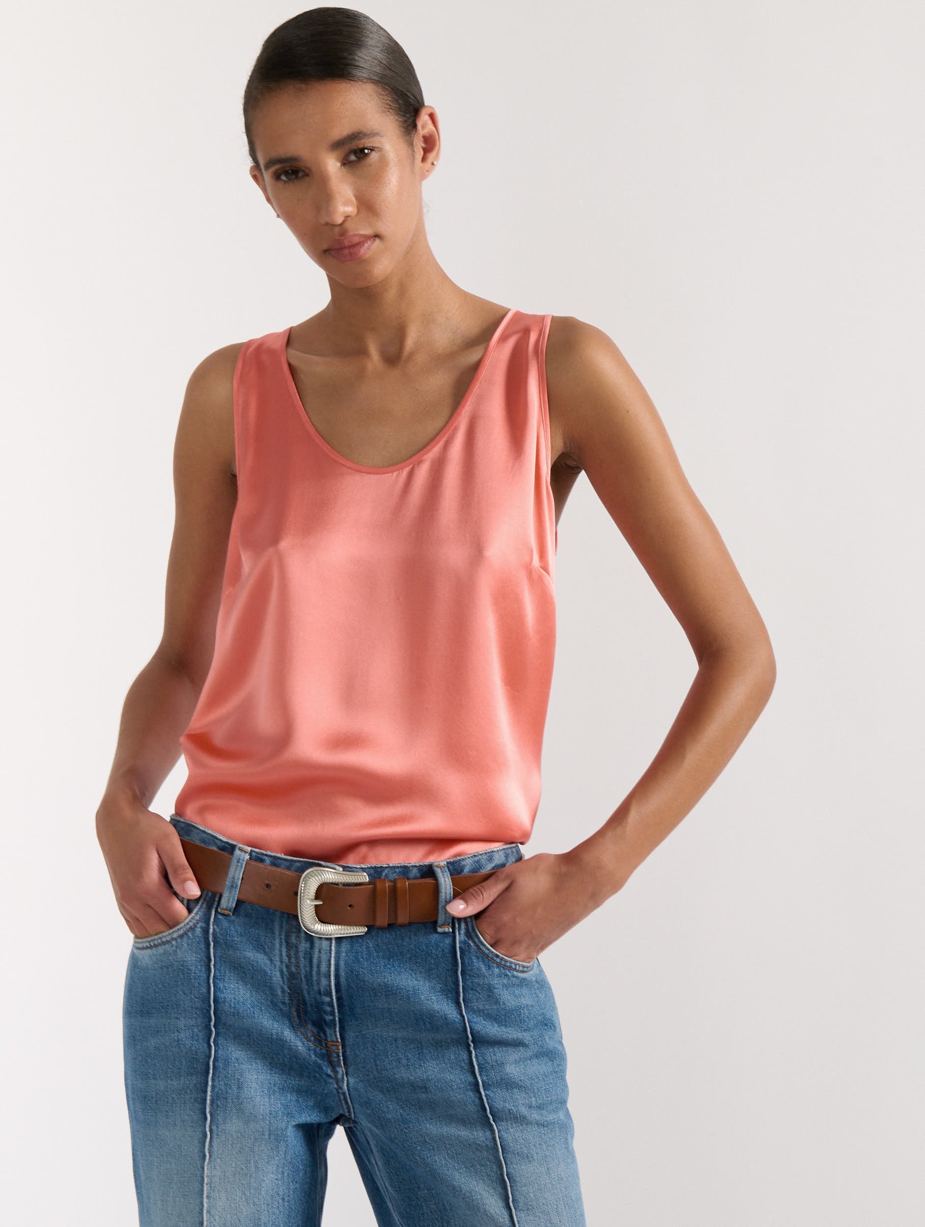 silk satin tank top