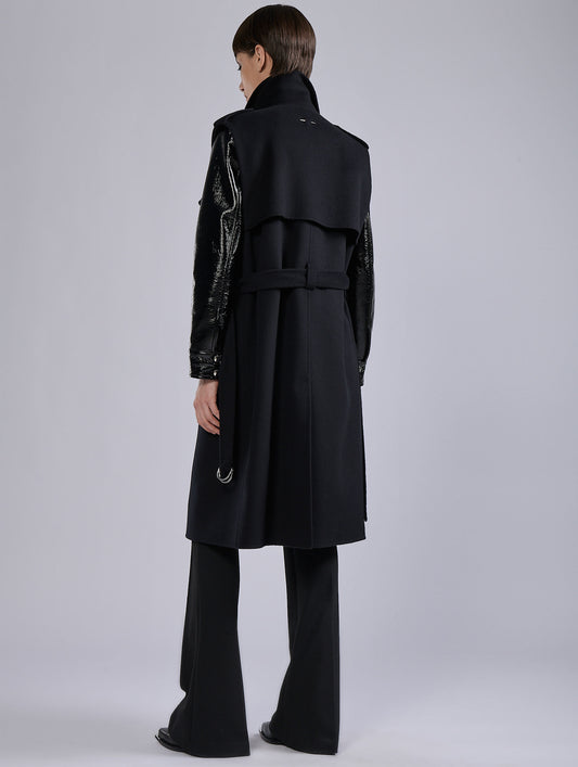 Black double-face sleeveless coat