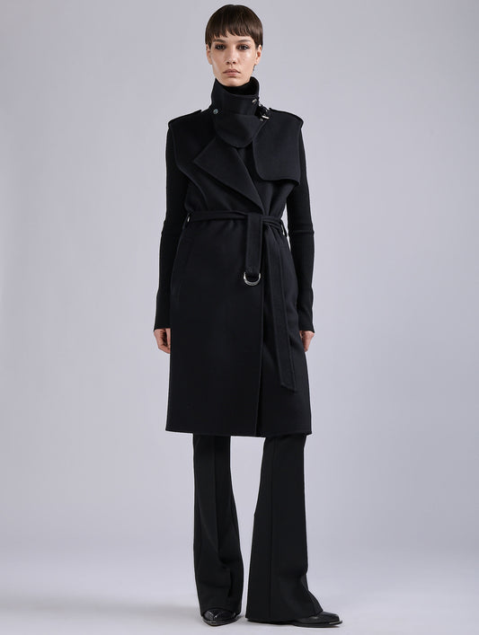 Black double-face sleeveless coat