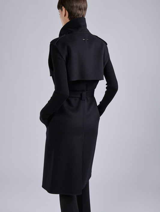 Black double-face sleeveless coat
