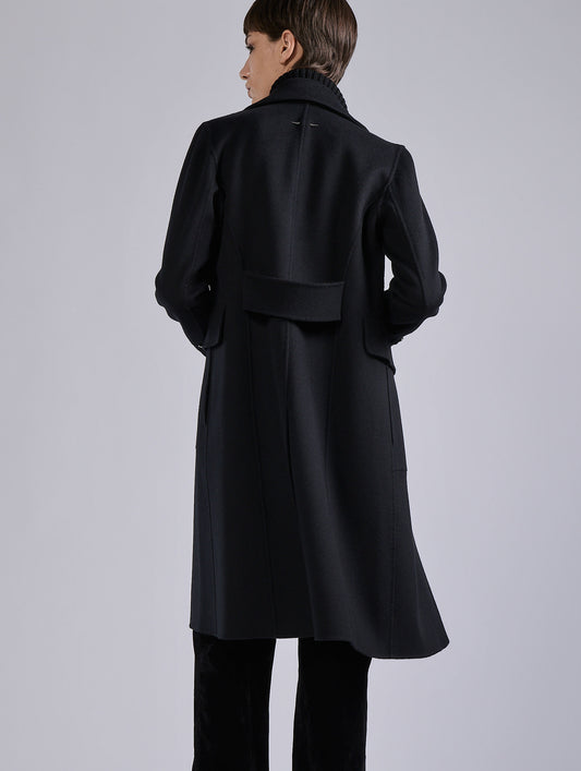 Black double-faced wool and cashmere coat