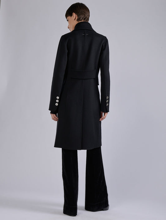 Black double-faced wool and cashmere coat