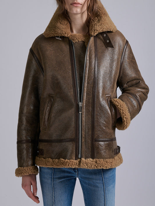 Brown shearling jacket