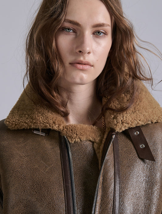 Brown shearling jacket