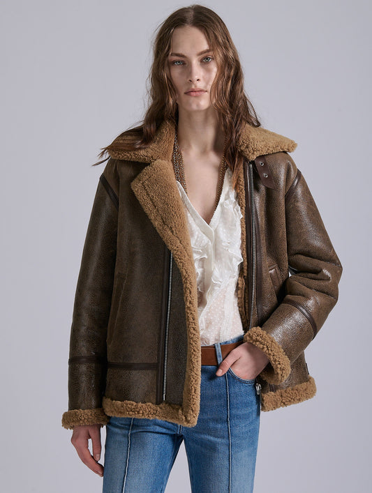Brown shearling jacket