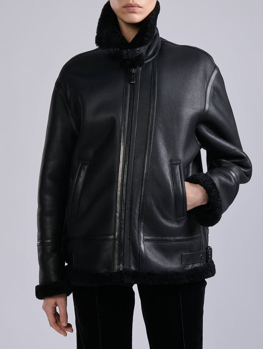 Black shearling jacket