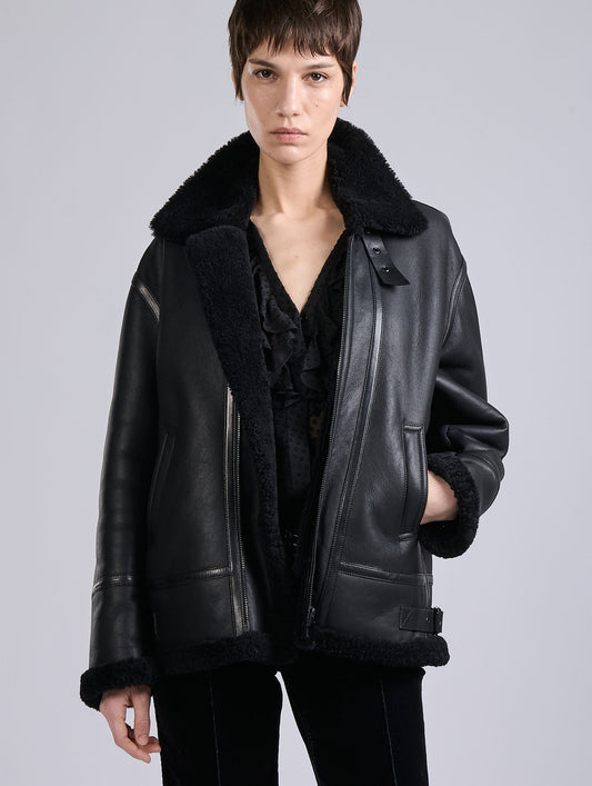 Black shearling jacket