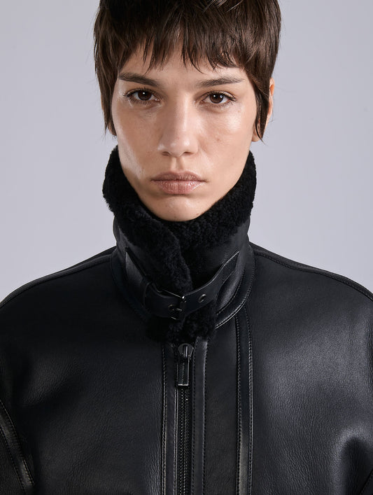 Black shearling jacket