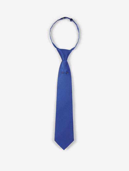 Blue silk satin tie