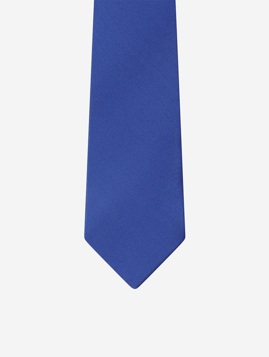 Blue silk satin tie