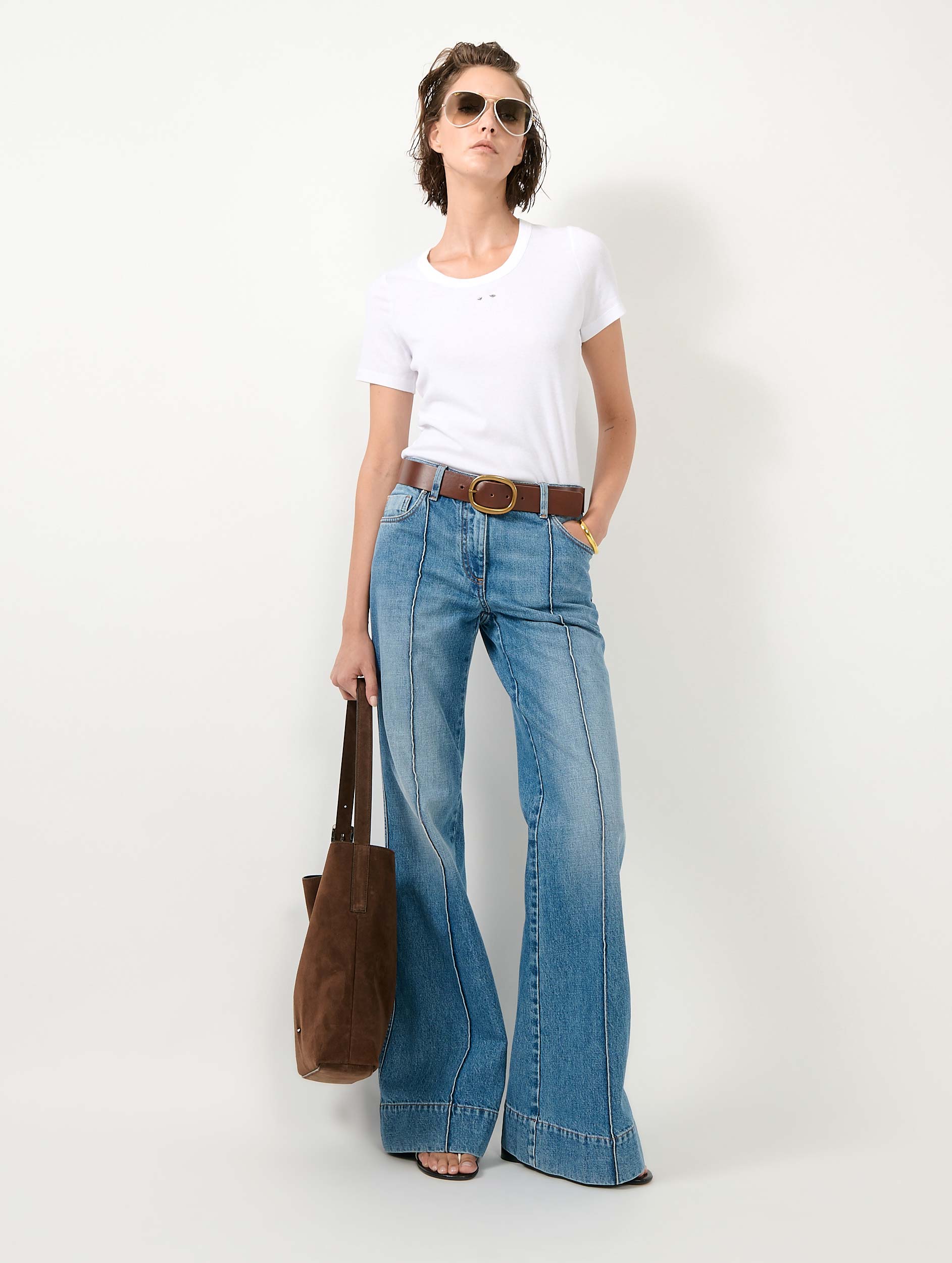 Women Ready-to-Wear | Blue denim flare jeans | Barbara Bui