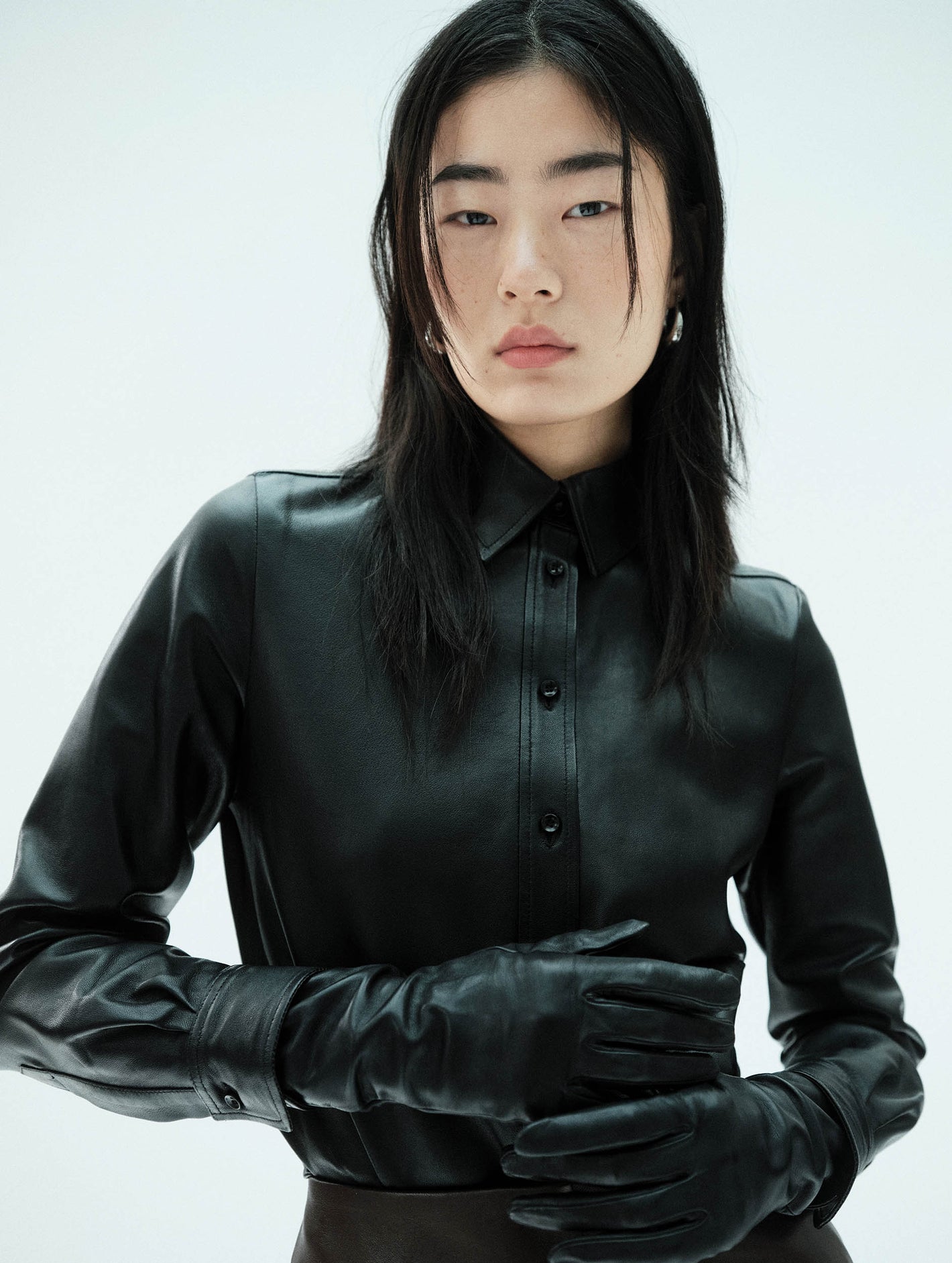 Black leather shirt