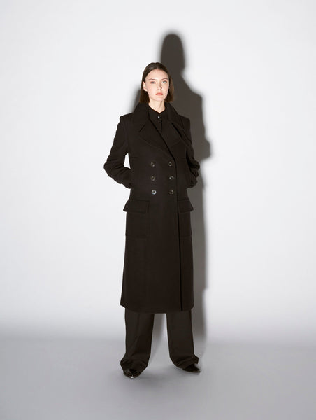 [LOW CLASSIC] / ☆ 24FW SOFT WOOL TWILL WRAP COAT / BLACK Women Ready-to-Wear | Outerwear | Barbara Bui Official