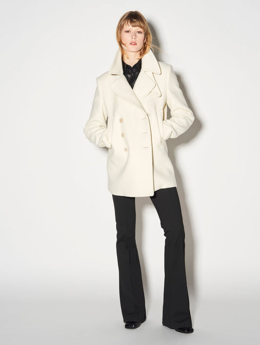 ivory wool and cashmere peacoat