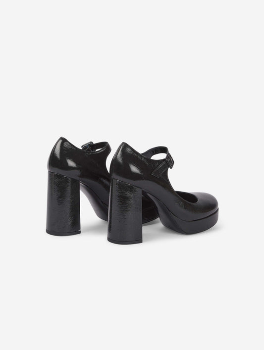 black patent leather platform mary janes
