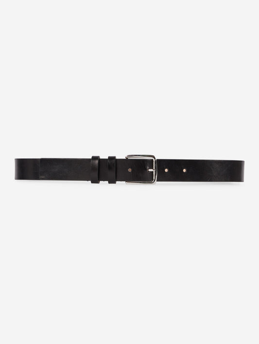 Medium black leather belt