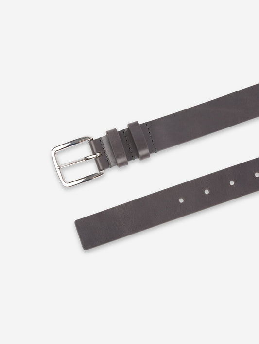 Medium grey leather belt