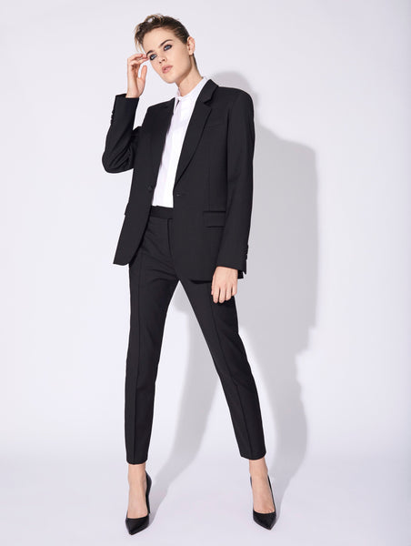 Women Ready-to-Wear | Black stretch wool gabardine suit jacket