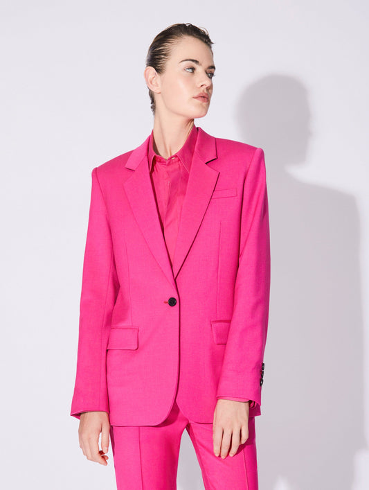 Pink stretch gabardine suit jacket