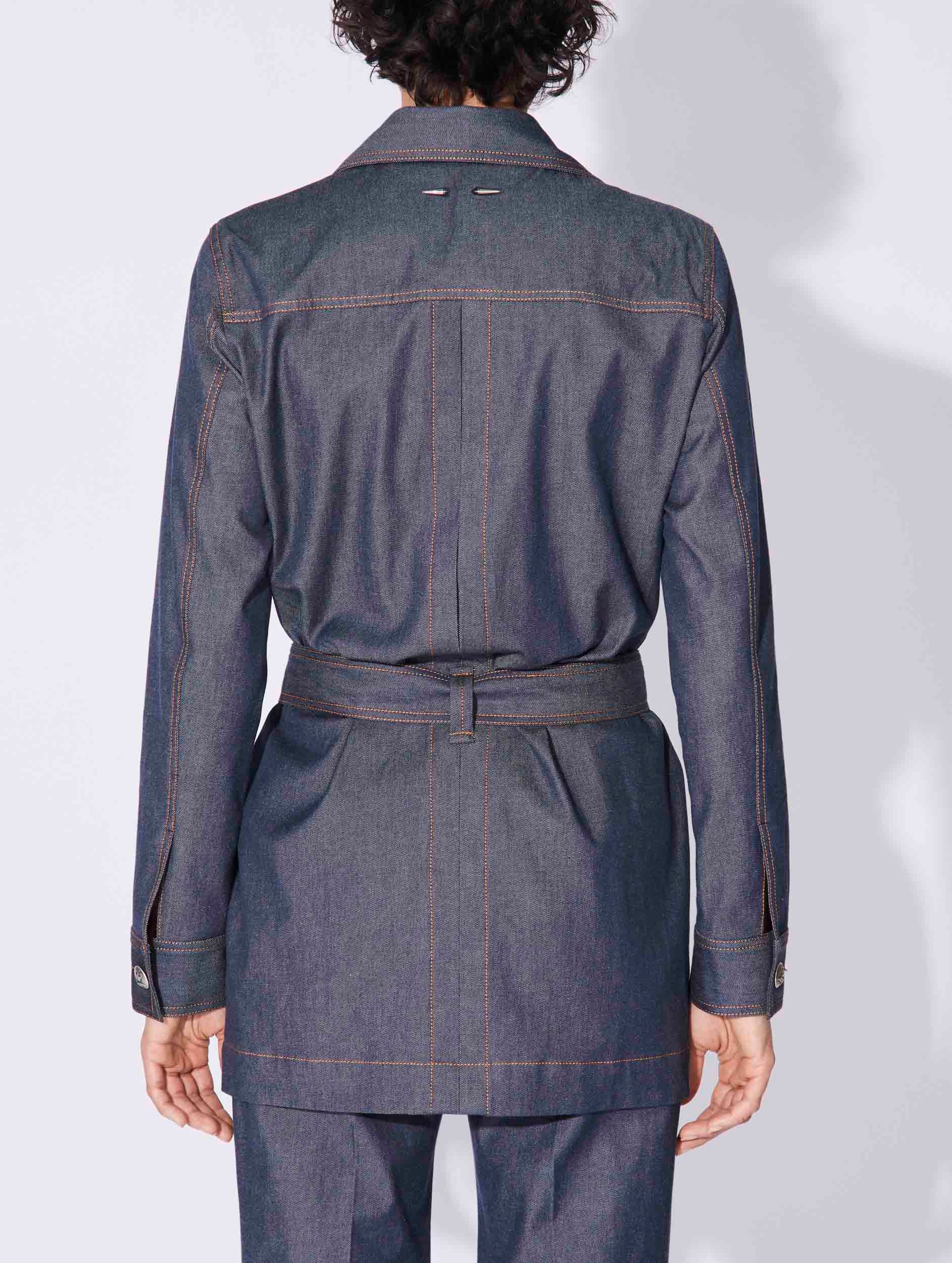 Women Ready-to-Wear | Blue washed denim safari jacket