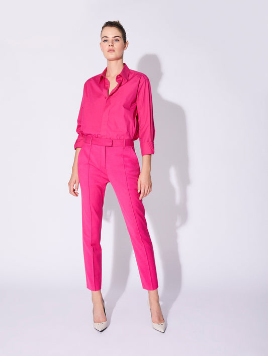 Pink stretch gabardine Roxy suit trousers