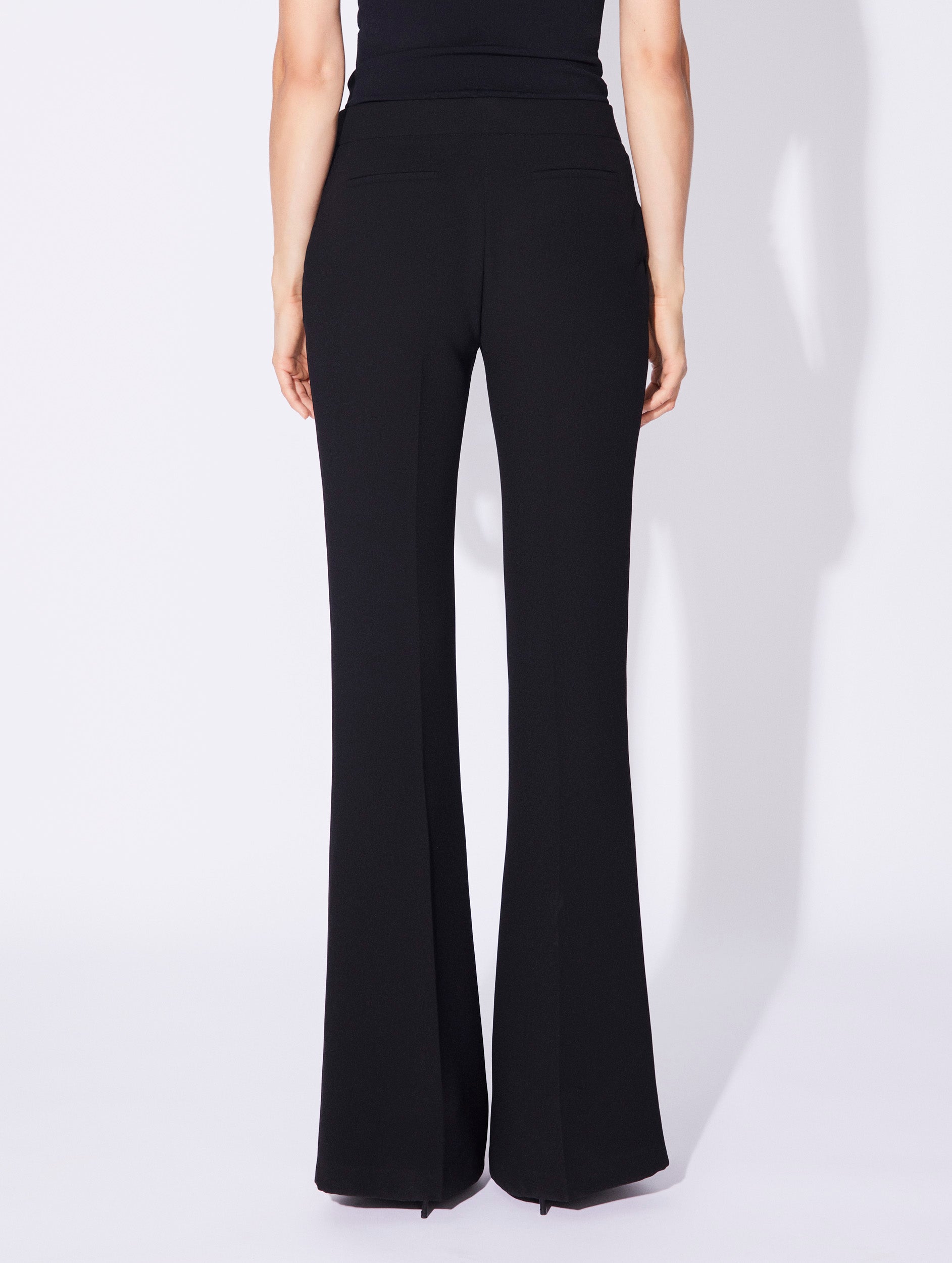 Women Ready-to-Wear | Black crepe flared trousers with buckle detail | Barbara Bui Official Online Store Women Ready-to-Wear | Black crepe flared trousers with buckle detail | Barbara Bui Official Online Store