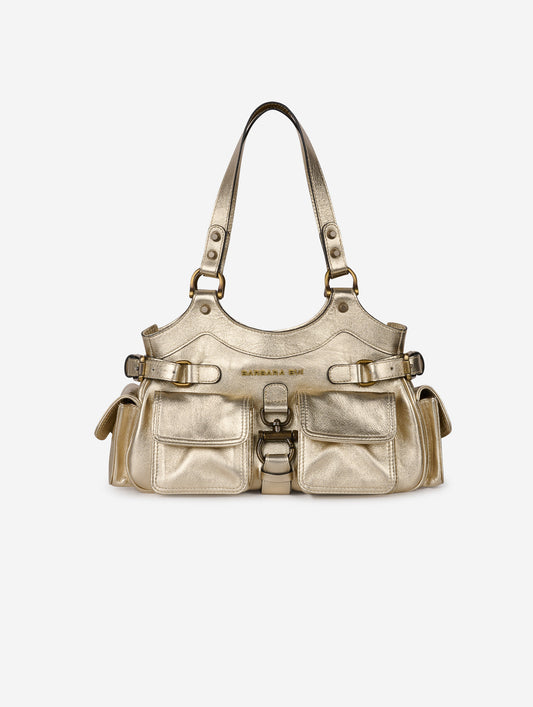 Gold leather BB RE-EDITION bag