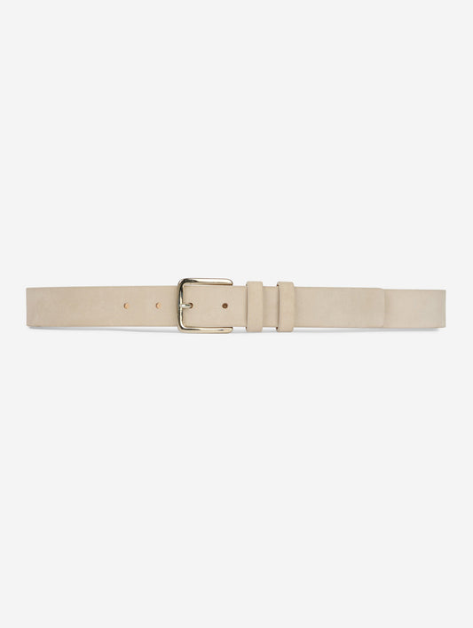 Medium ivory suede leather belt