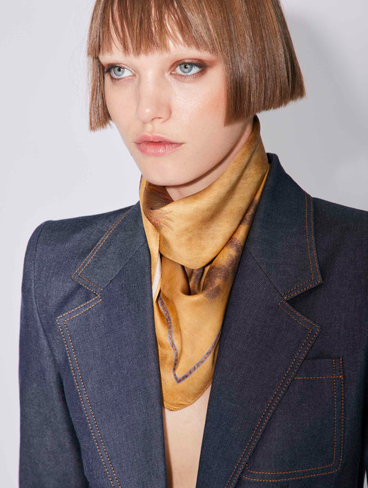 Estampe print silk scarf