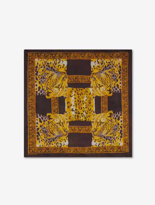 Leopard print silk scarf