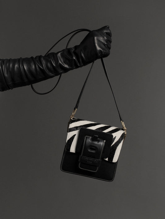 Zebra print calf hair leather LOVE ME bag