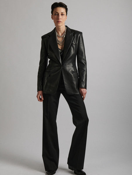 Women Ready-to-wear | Black leather suit jacket | Barbara Bui Official Online Store Women Ready-to-wear | Black leather suit jacket | Barbara Bui Official Online Store