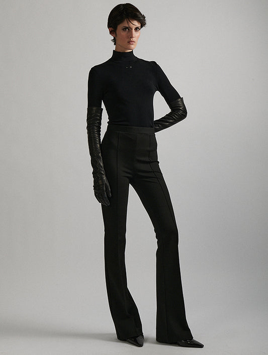 Black Milano jersey bootcut leggings