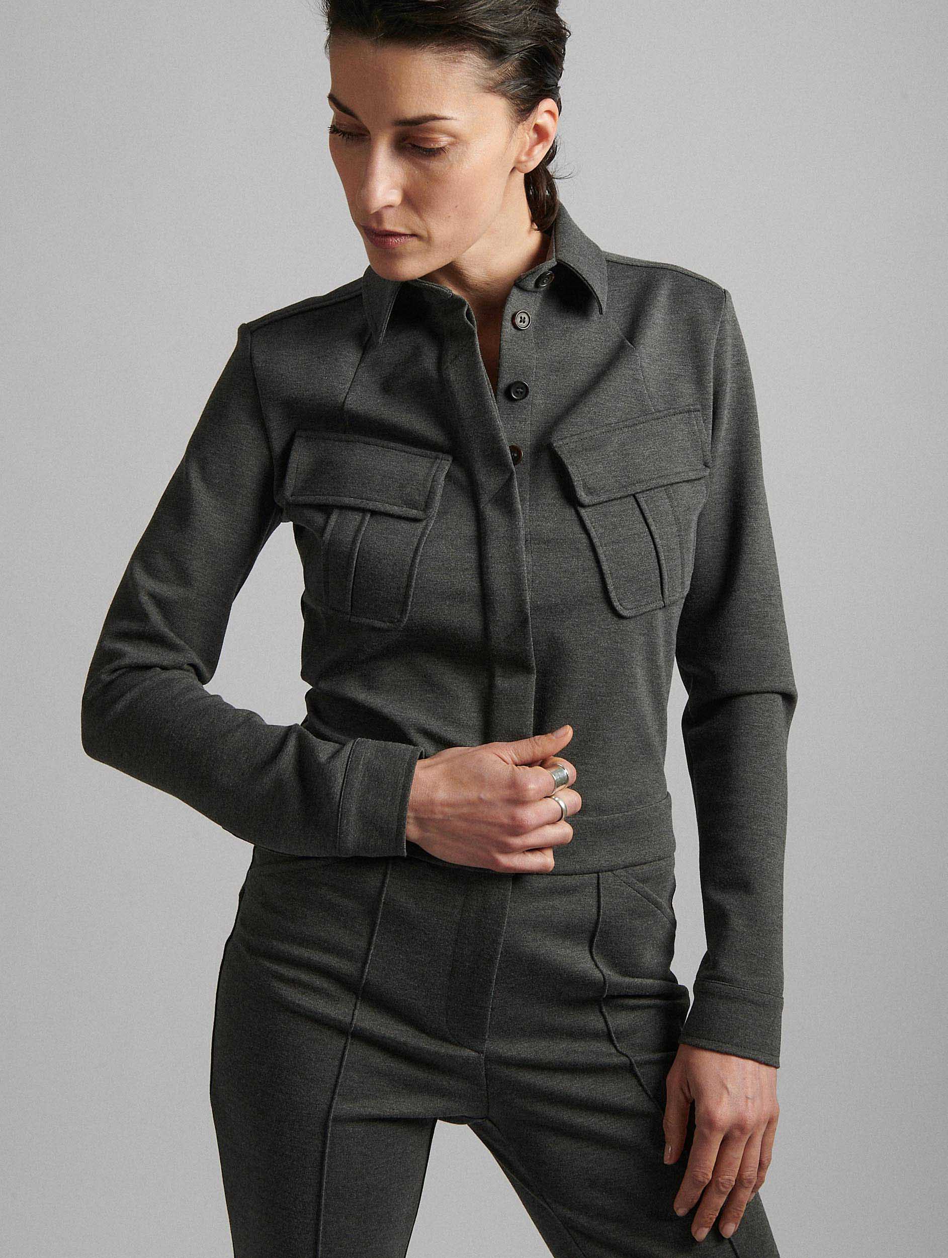 Women Ready-to-wear | Grey jumpsuit in milano jersey | Barbara Bui