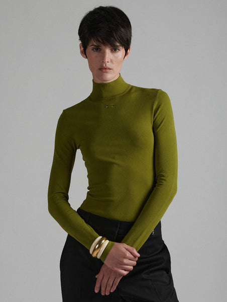 Women Ready-to-wear | Olive green second-skin sweater