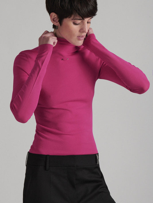 Fuchsia second-skin sweater