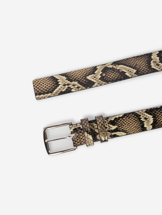 Medium belt in natural reptile