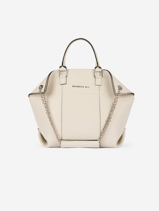 "Chamallow" bag in ivory leather