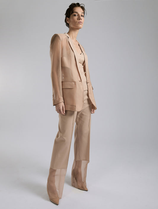 Nude silk organza jacket