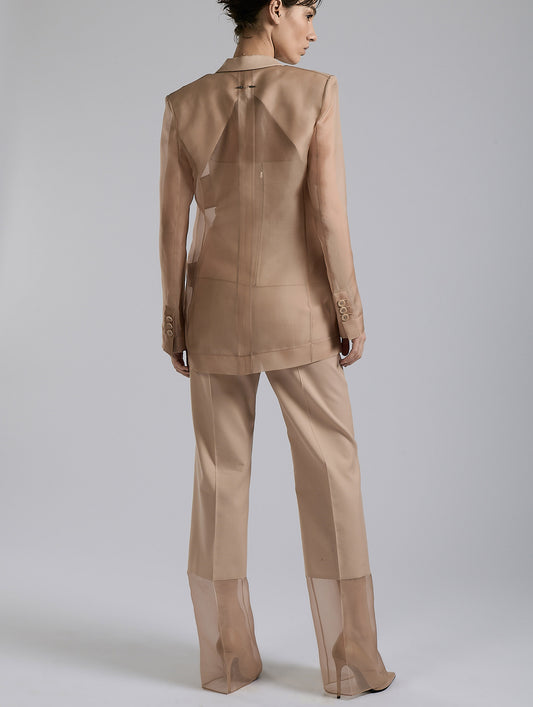 Nude silk organza jacket