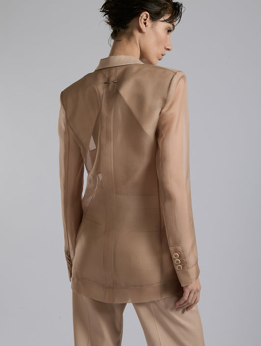 Nude silk organza jacket