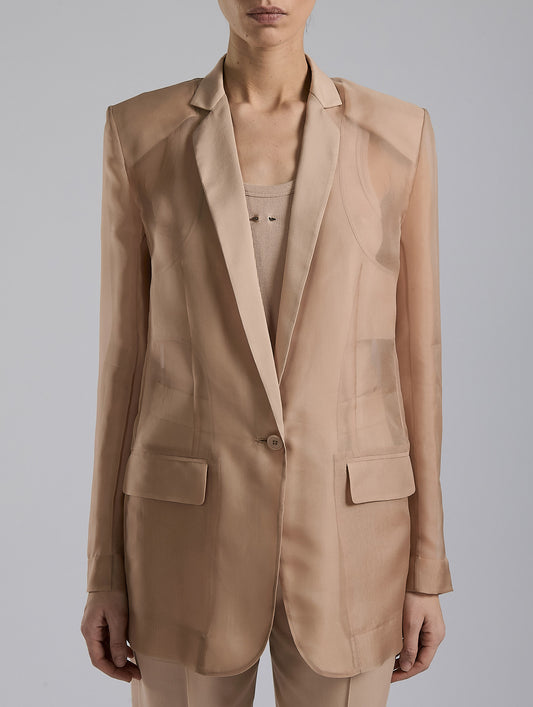 Nude silk organza jacket