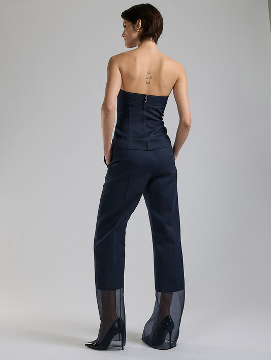 Navy silk cotton radzimir bustier