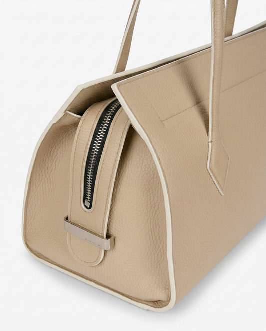 To B. bag in ivory leather
