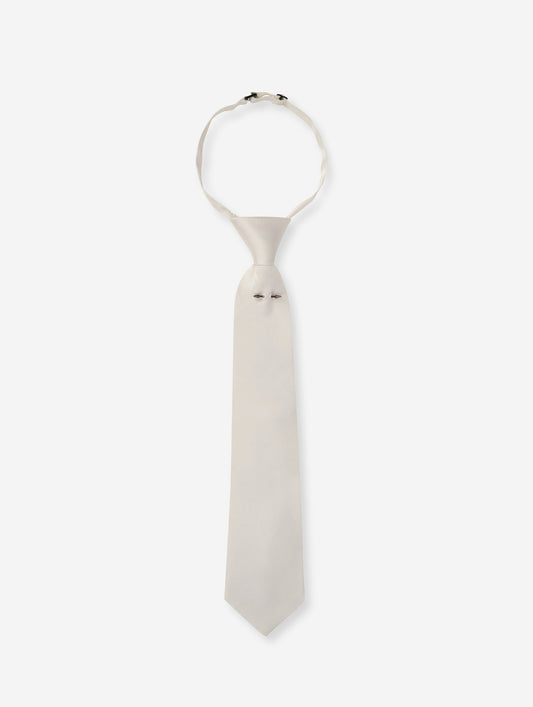 White silk satin tie